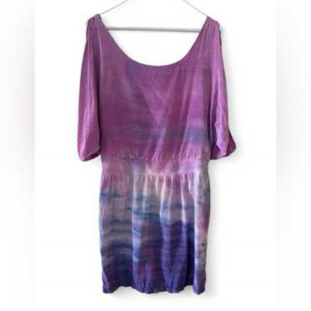 Gypsy 05 Pink and Blue Tie-Dye open back Dress | Size: M